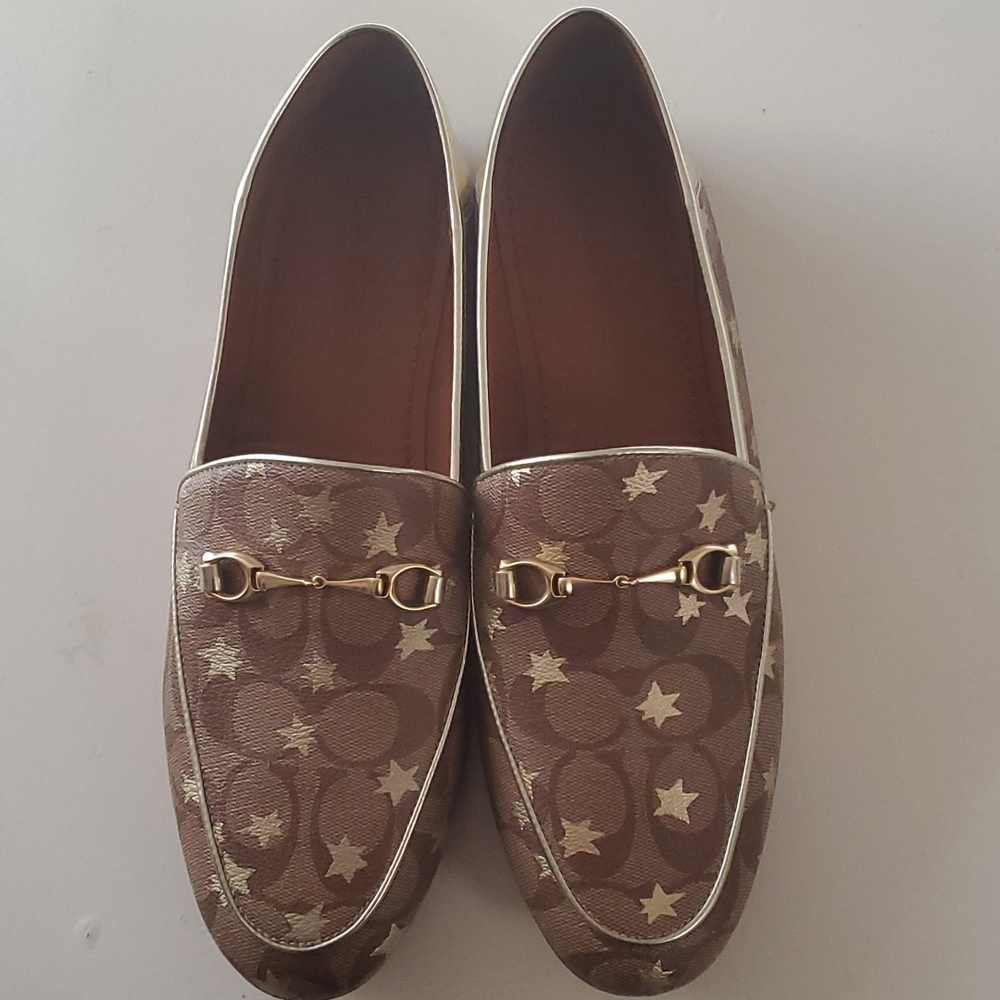 Coach-Haley Sig PVC Loafer-Style No FG3143 232368 - Color:Khaki/Gold - Size 11 B